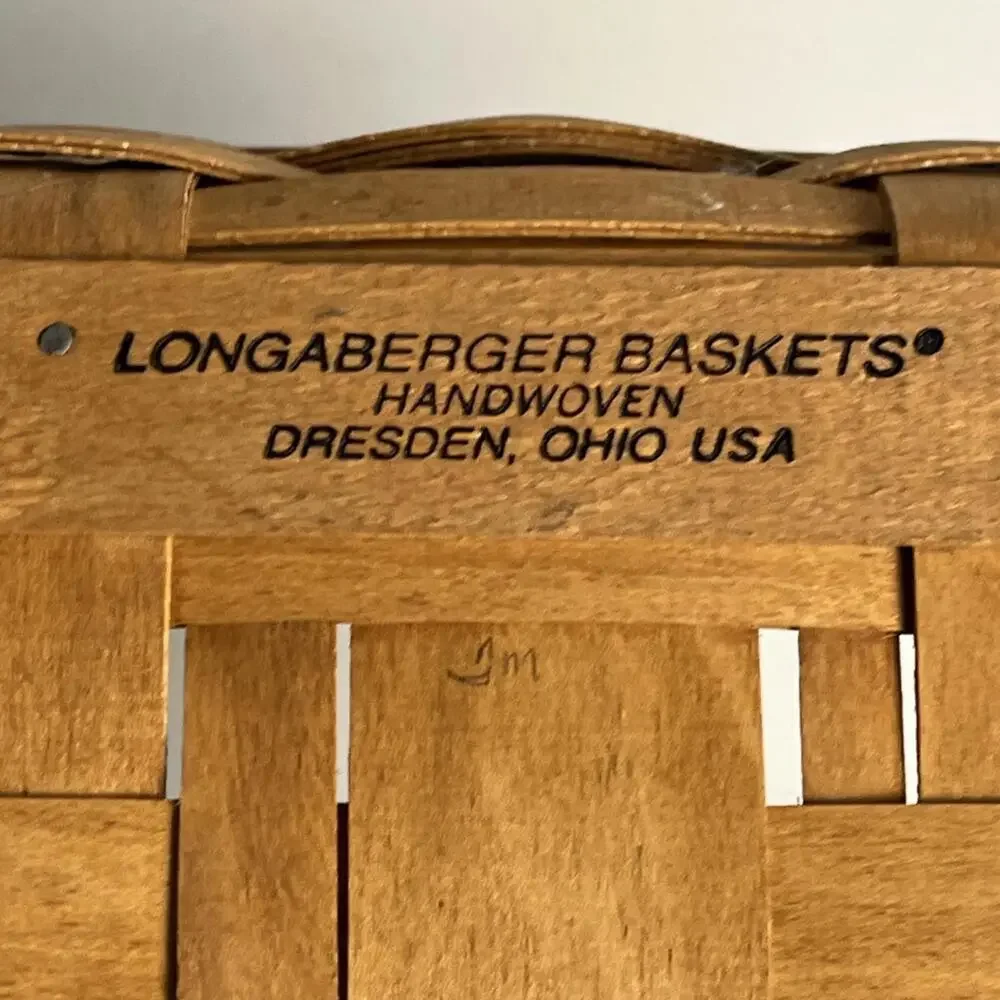 Vintage 1991 Longaberger Fixed Handle 12” X 12” X 4.5” Pie Basket - Picture 6 of 7